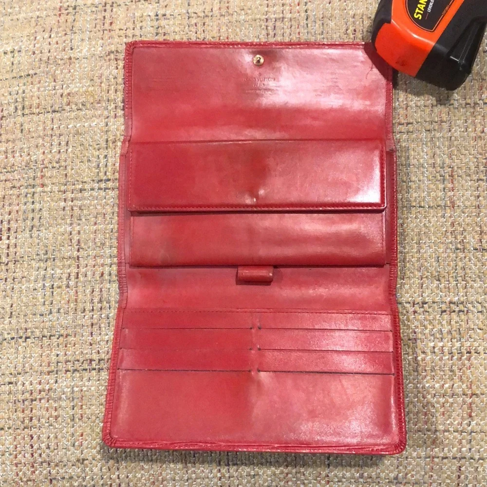LOUIS VUITTON Sarah International Wallet RED EPI Leather Trifold Full Length